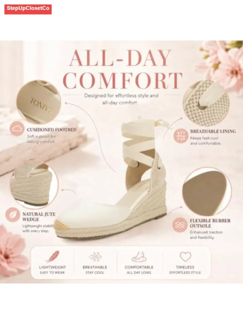 Closed Toe Espadrille Wedge Sandals Lace-Up Shoes